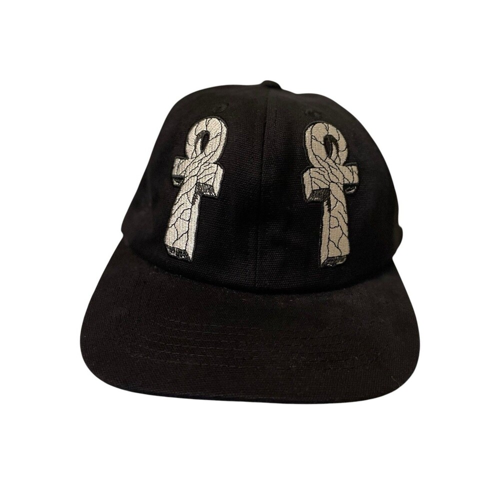 Carpet Company Ankh Strapback Black Hat Cap Adjustable Skater Streetwear